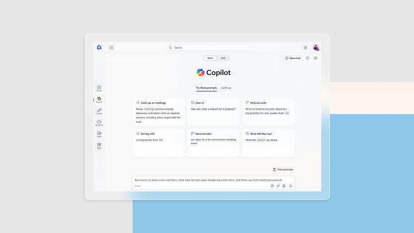 Copilot provides prompts to assist users.