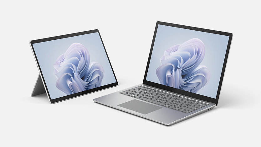 A Surface Laptop 6 and a Surface Pro 10.