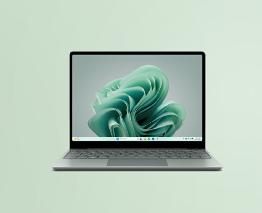 A Surface Laptop Go 3 in Sage.