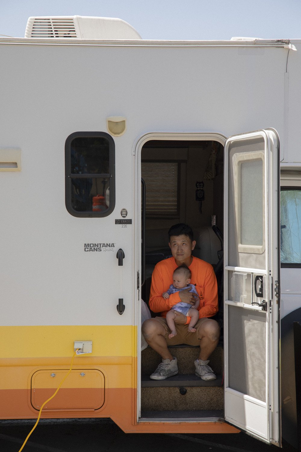 Mural Artist with Baby in RV